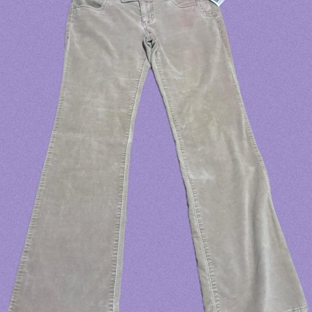 Vintage Tommy Hilfiger Tan Corduroy Flare Pants Y2K Women's Retro Boho